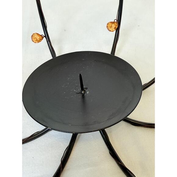 Pier 1 Imports Copper Amber Metal Frame Pumpkin Style Candle Holder Good - Picture 4 of 7